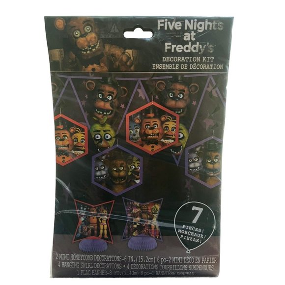 New Five Nights At Freddy's Party Supplies Decoration Kit (7pcs) FNAF Birthday - Picture 1 of 2